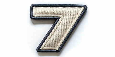 number 7 embroidered patch on white background, patch, number 7, embroidered, white, background, dec