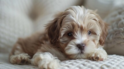 Wall Mural - Adorably cute very little new puppy