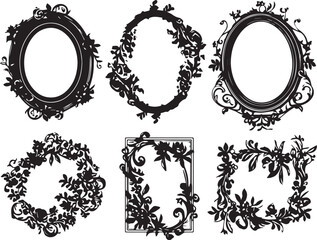 Wall Mural - Set frames. Hand drawn vector illustration