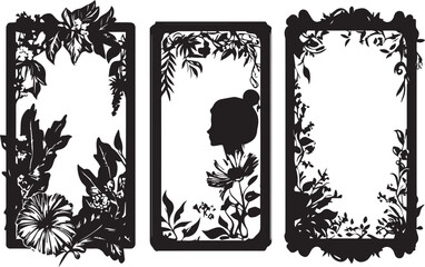 Wall Mural - Set frames. Hand drawn vector illustration