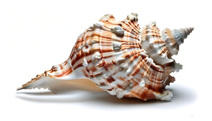 isolated white shell on tranquil sea backdrop