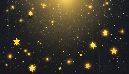 Wall Mural - Elegant Banner Design Featuring Dark Stars with Blur Texture in a Striking Yellow Color Palette