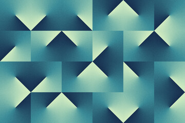 A dynamic pattern of seamless geometric shapes with a radial gradient in calming teal tones, creating a soft and trendy background