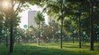 © เลิศลักษณ์ ทิพชัย - Smart sensors monitoring air quality in an urban park.
