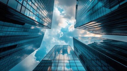 Wall Mural - Modern Skyscrapers Pointing to the Sky