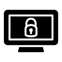 Canvas Print - computer security Solid icon