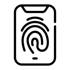 Wall Mural - fingerprint scan Line Icon