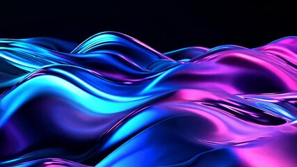 Wall Mural - Abstract fluid shape background with a purple and blue gradient color, on a dark background.