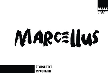 Marcellus Bold Grunge And Rough Brush Text Typography Of Baby Boy Name