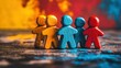 © Artvision - Colorful Wooden Figures Representing Unity