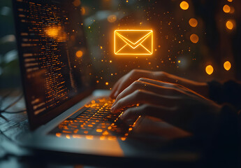 Emailing on Laptop