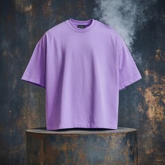 Canvas Print - Purple T-Shirt Mockup On Podium, Simple Design For Branding And Promotion In Minimal Style