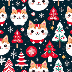 cat christmas design Noel