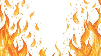 Canvas Print - Fire Flames Abstract Background Design With Copy Space