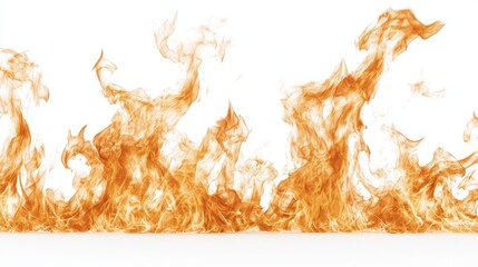 Sticker - Orange Flames Burning on White Background