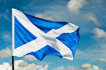 Wall Mural - Scottish flag flying on windy