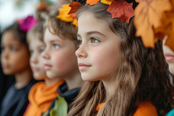 Wall Mural - Ai generated photo of child in costume for Halloween carnival