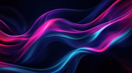 Poster - Abstract Flowing Lines in Neon Colors