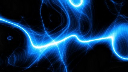 Aufkleber - Animation of multiple blue shiny light lines moving on black background