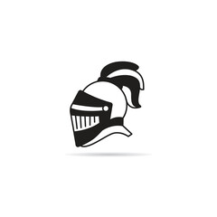 Canvas Print - knight helmet icon on white background