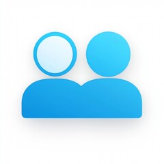 Wall Mural - a blue icon that represents two people on a white background