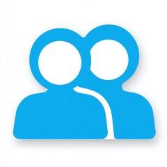 Wall Mural - a blue icon that represents two people on a white background