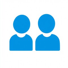Wall Mural - a blue icon that represents two people on a white background