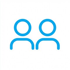 Wall Mural - a blue icon that represents two people on a white background