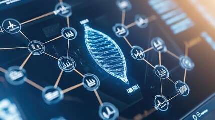 Wall Mural - digital dna network interface technology