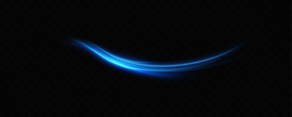 Aufkleber - Abstract light lines of speed movement, blue colors.Neon glowing curves.Abstract motion.Neon lines of blue speed. Dynamic traces.