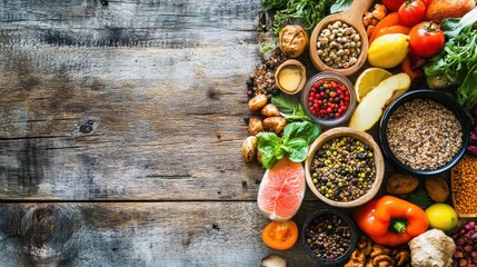 Wall Mural - A table with bowls of different foods on it, AI