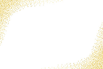 Wall Mural - gold glitter particles rectangle border isolated on transparent background png