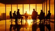 © sungedi - Silhouetted Business People in a Meeting During Sunset
