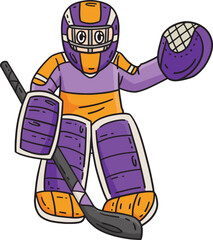 Wall Mural - Ice Hockey Goaltender Guarding Base Clipart