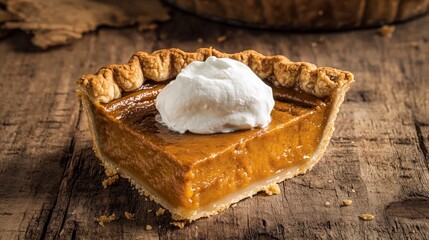 Poster - Slice of Pumpkin Pie with Whipped Cream