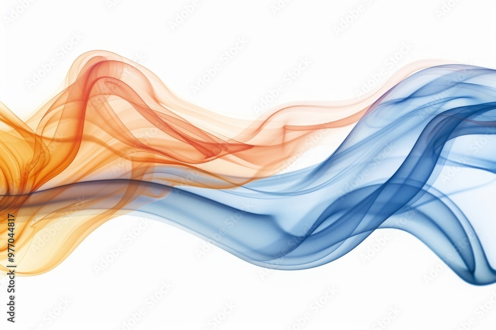 blue and orange smooth smoke wave isolated on white, MZ Stock Photo ...