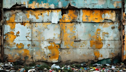 Wall Mural - Vintage textured background of aged yellowing paper with a grunge effect