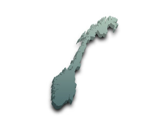 Wall Mural - 3d Map of Norway country with color. Norway map, Norge, noreg, No