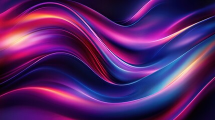 Abstract flowing wave lines in neon colors. Dynamic 3D illustration of colorful fluid shapes with a gradient effect