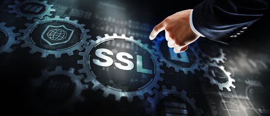 Wall Mural - SSL Secure Sockets Layer concept. Secured communications concept