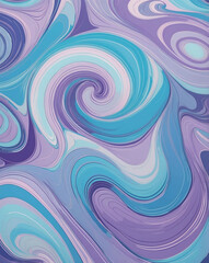 Poster - Blue to purple pastel geometric swirl design