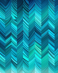 Canvas Print - Blue to turquoise gradient zigzag abstract pattern