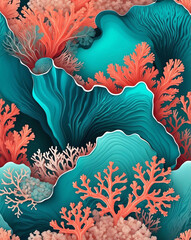 Poster - Coral and teal blended gradient design