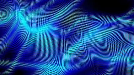 Aufkleber - Animation of multiple blue shiny light lines moving on black background