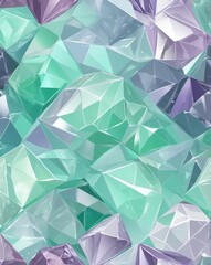 Canvas Print - Faded mint green to lavender diamond abstract