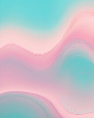 Canvas Print - Gentle pastel pink and teal gradient abstract