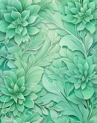 Sticker - Pastel green gradient floral patterns