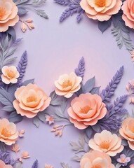 Sticker - Pastel peach to lavender floral gradient pattern