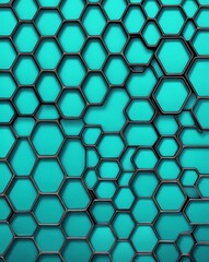 Sticker - Smooth gradient honeycomb pattern with teal tones