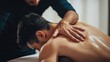 © starush - A man getting a massage on his back at the spa, AI